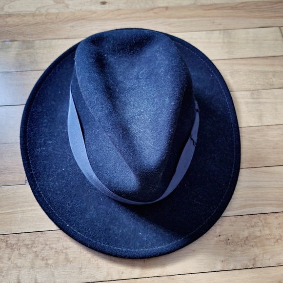 Vintage Bailey of Hollywood Litefelt Packable Water Repellent Small Navy Fedora - Picture 8 of 9